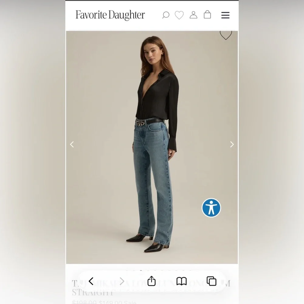 Favorite Daughter Denim The Mikaela Low Slung Long Slim Straight NWT - Picture 3 of 16